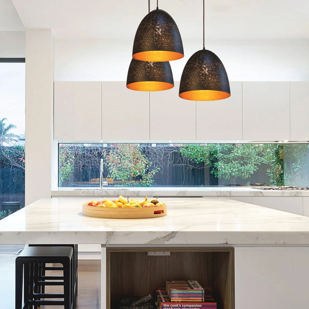 CELESTE: Bohemian Rustic Ellipse Shape Pendant Light
