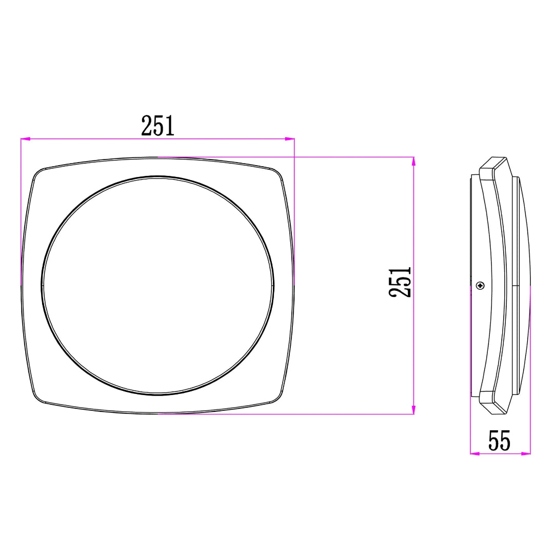 ULAN: Exterior LED Square Wall Ceiling Lights IP65