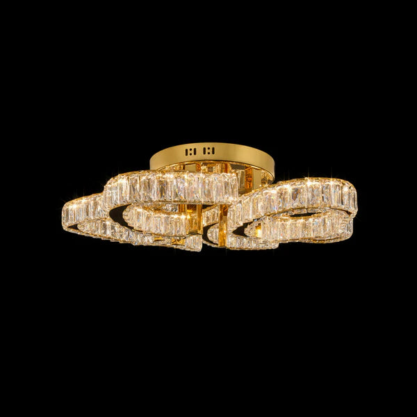 CIAO 6 Ring Crystal Light CTC Tri-Colour LED 700mm (Gold)