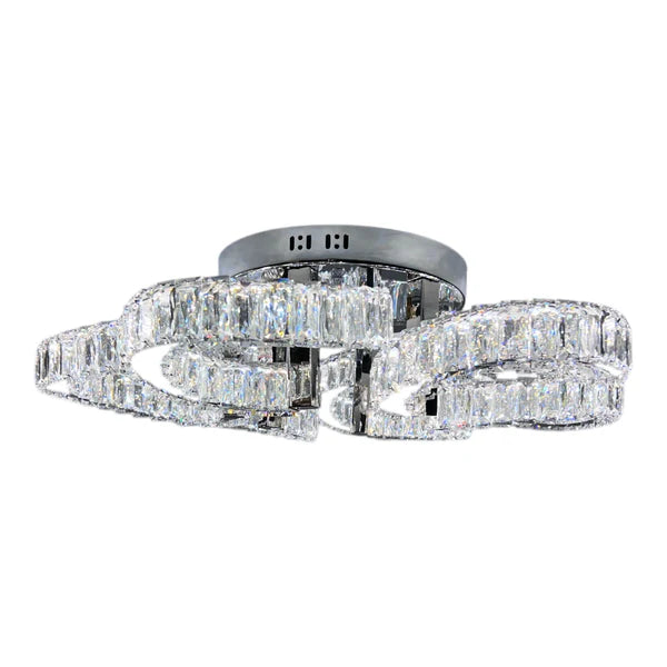 CIAO 5 Ring Crystal Light CTC Tri-Colour LED 550mm (Chrome)