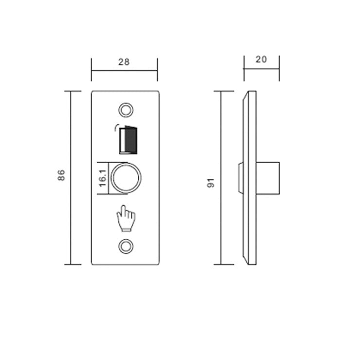 Indoor Slim Door Release Button