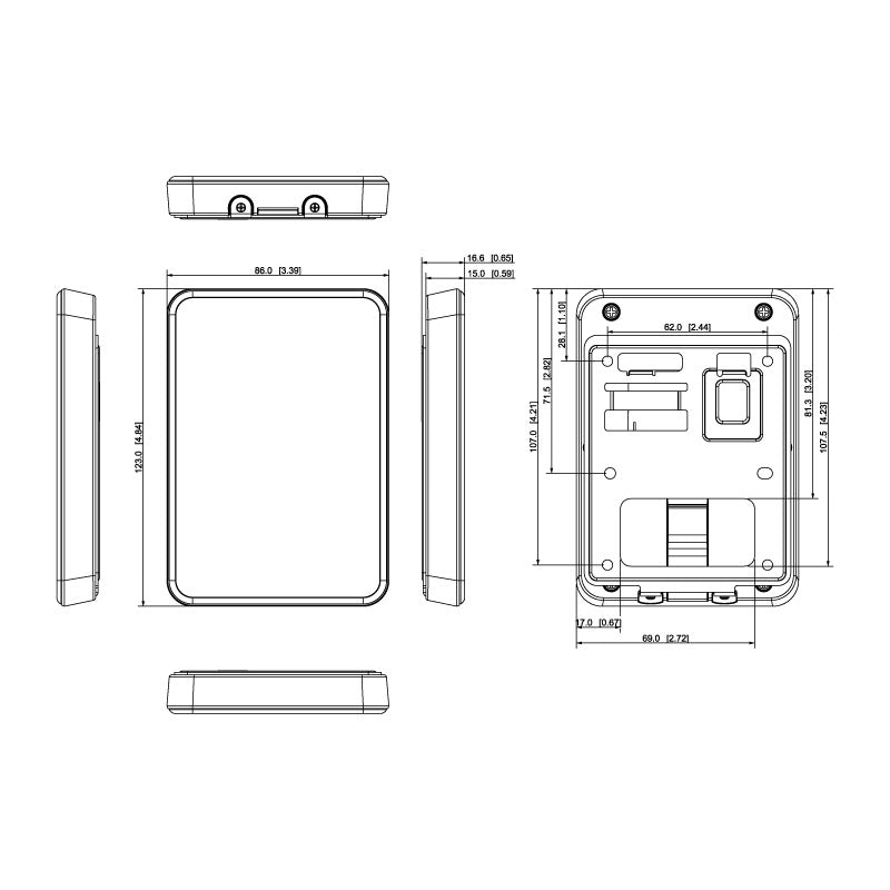 VIP Vision Access Control Card & Keypad Reader - Square