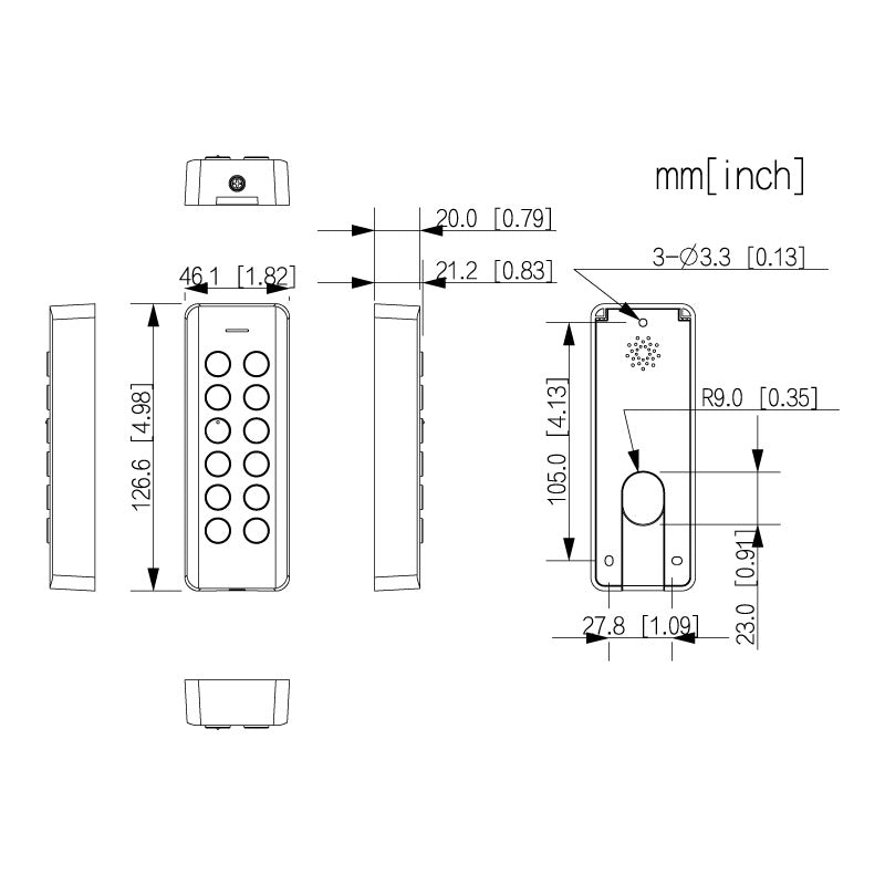 VIP Vision Access Control Card & Keypad Reader - Slimline 2
