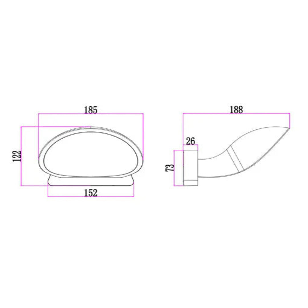 BOCINA: Exterior LED Semicircle Surface Mounted Wall Lights IP65