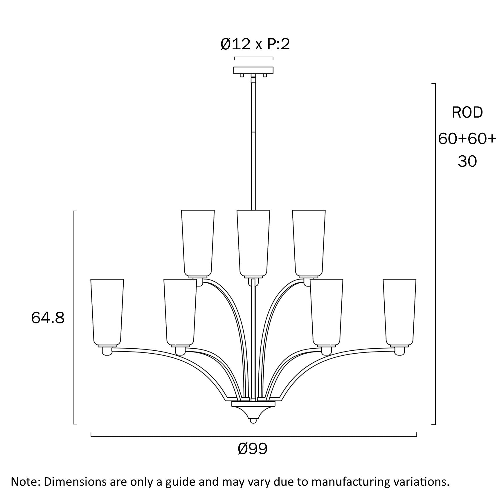 BREVAN 9 LIGHT PENDANT