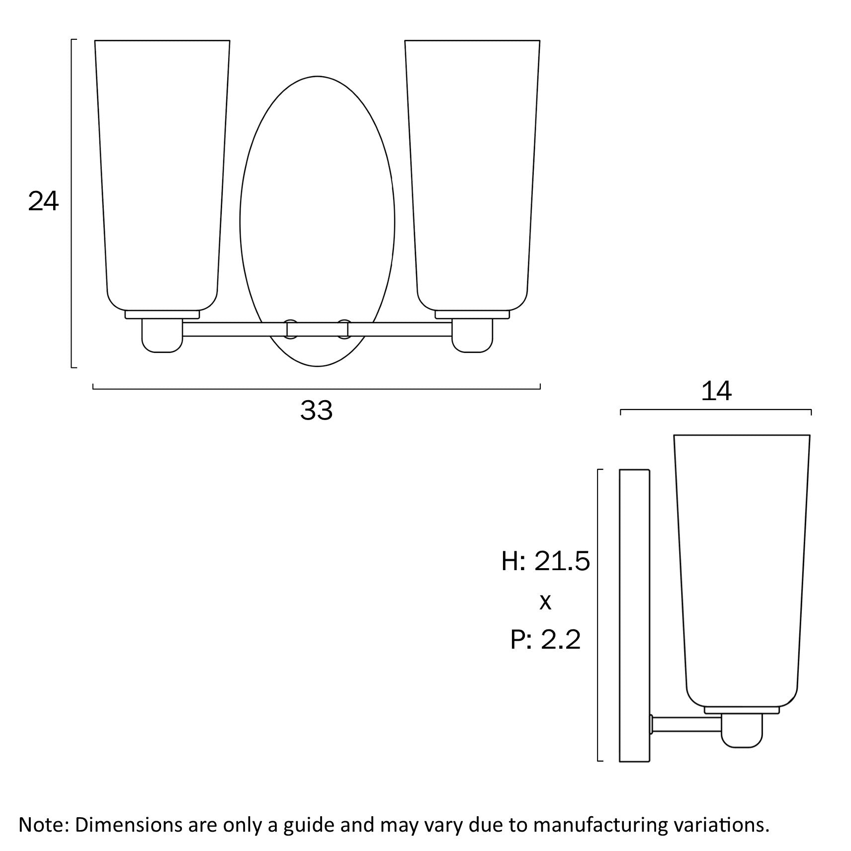 BREVAN 2 LIGHT WALL BRACKET