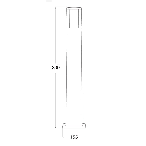 Carlo 6W Round LED Bollard (Black)