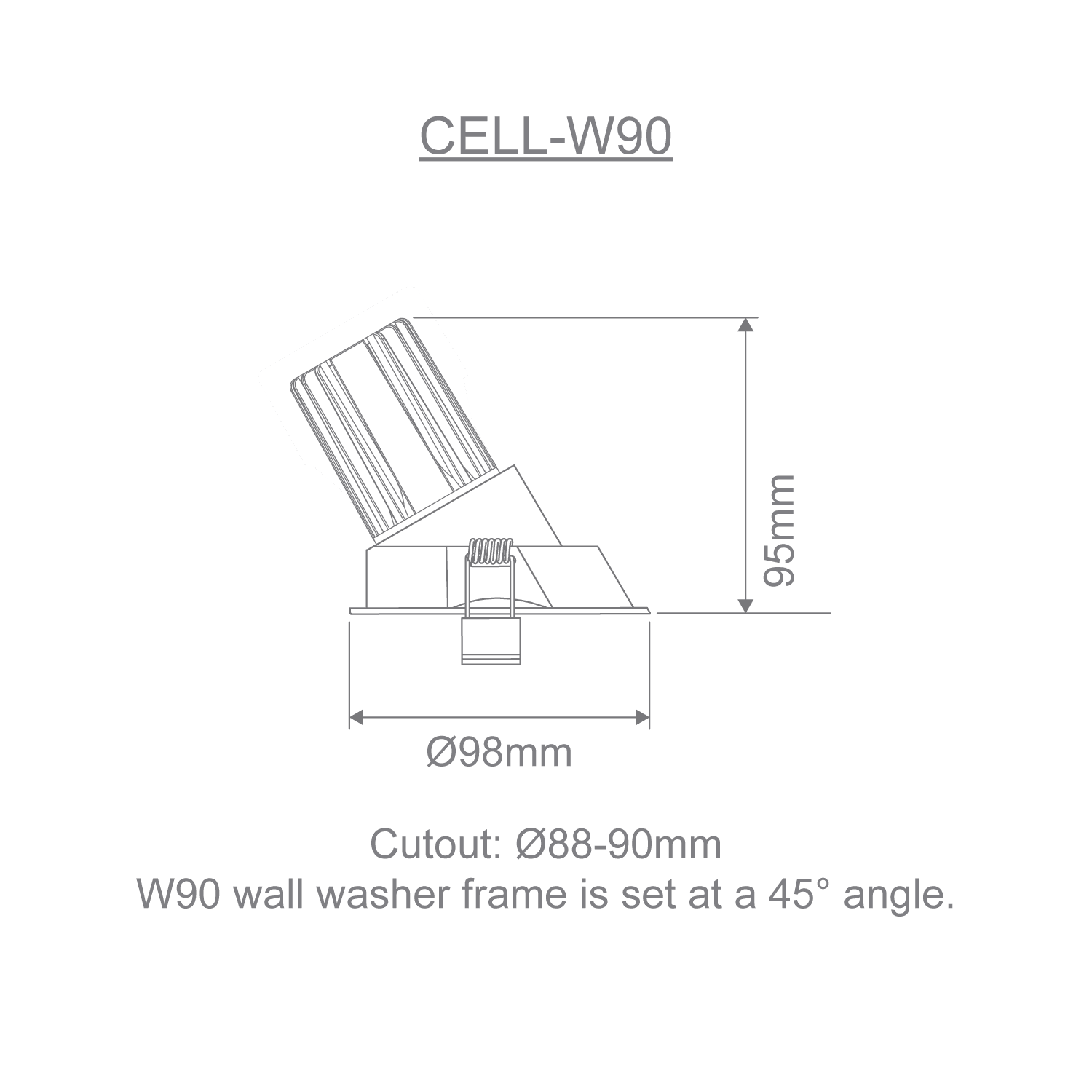 CELL-FRAME W90 WALL 90MM FRAME ONLY