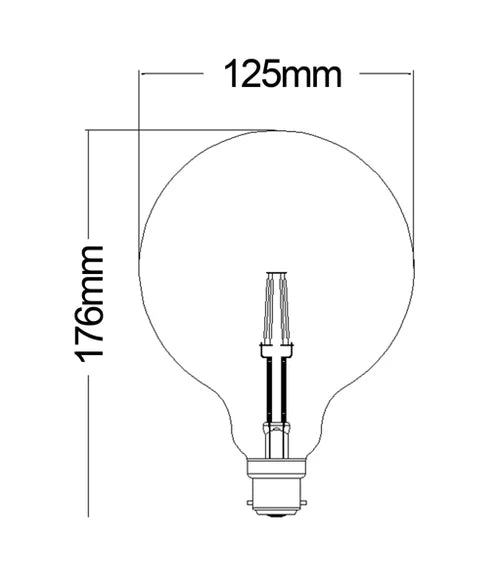 G125 LED Filament Globes (6W)