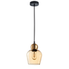 CHAMPAN: Interior Bronze Amber / Smokey Black Glass Ellipse Pendant Lights