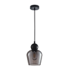 CHAMPAN: Interior Bronze Amber / Smokey Black Glass Ellipse Pendant Lights