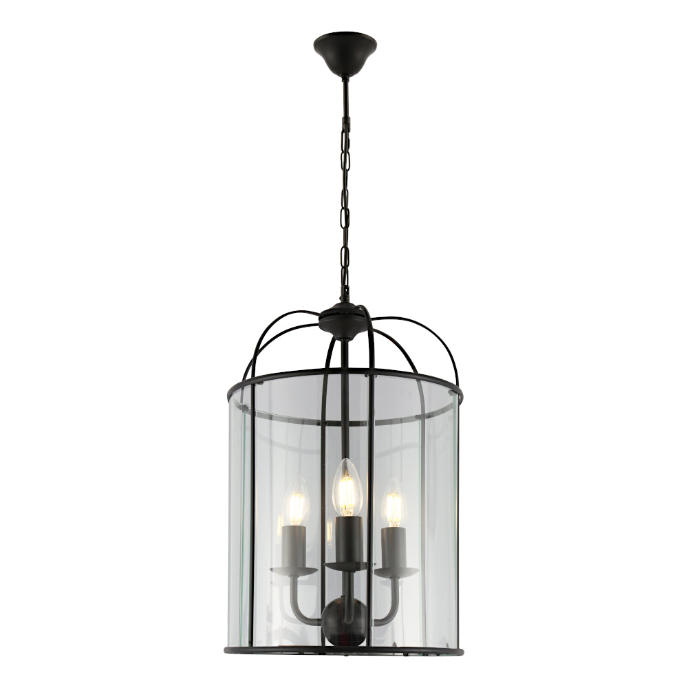 CLOVELLY 3LT PENDANT BLACK
