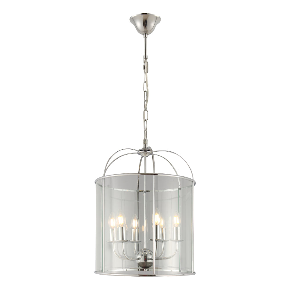 CLOVELLY 6LT PENDANT CHROME