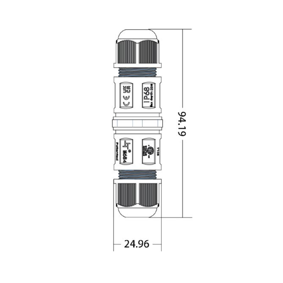 CONN005: Waterproof 2 Way Connector IP68