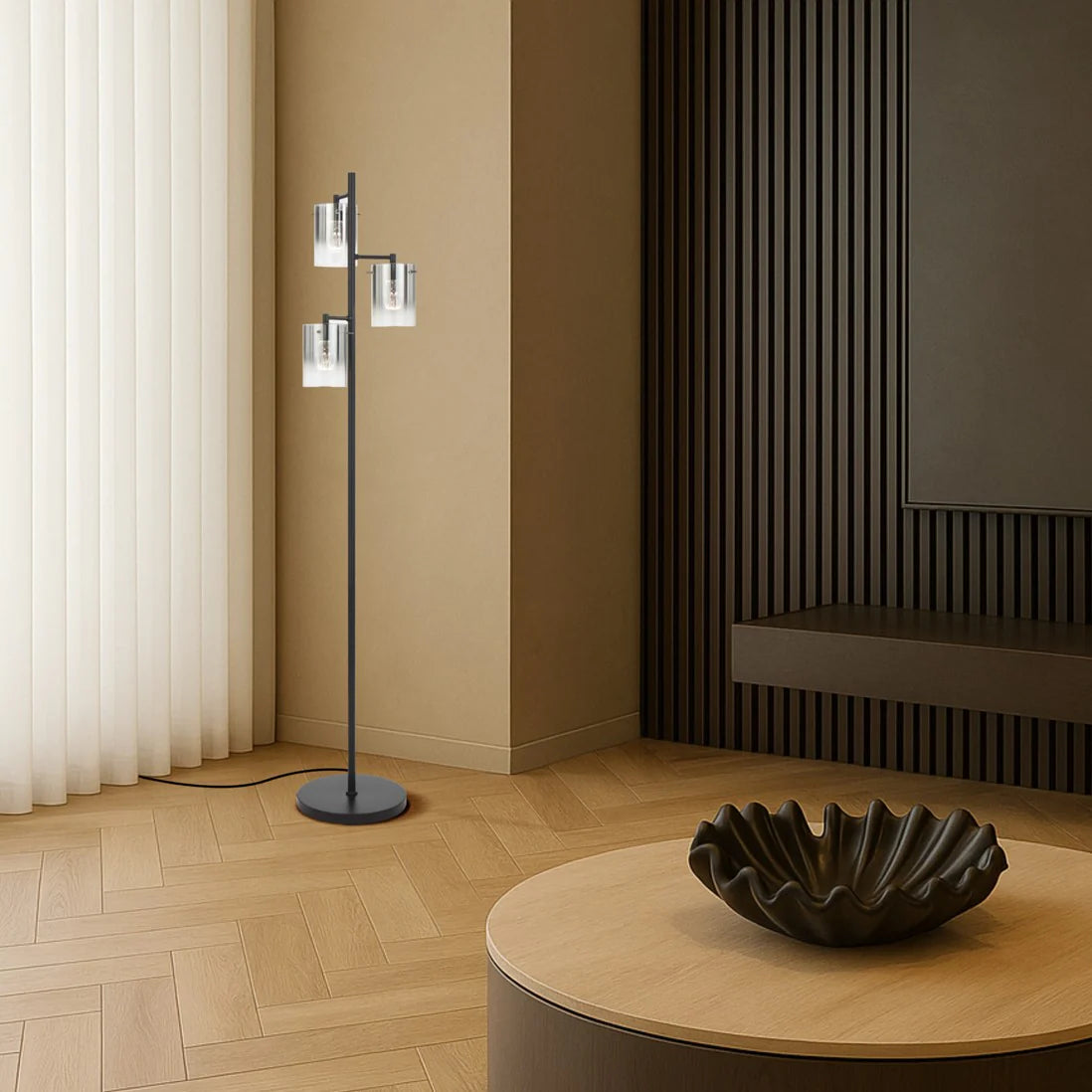 CREVIL 3 LIGHT FLOOR LAMP