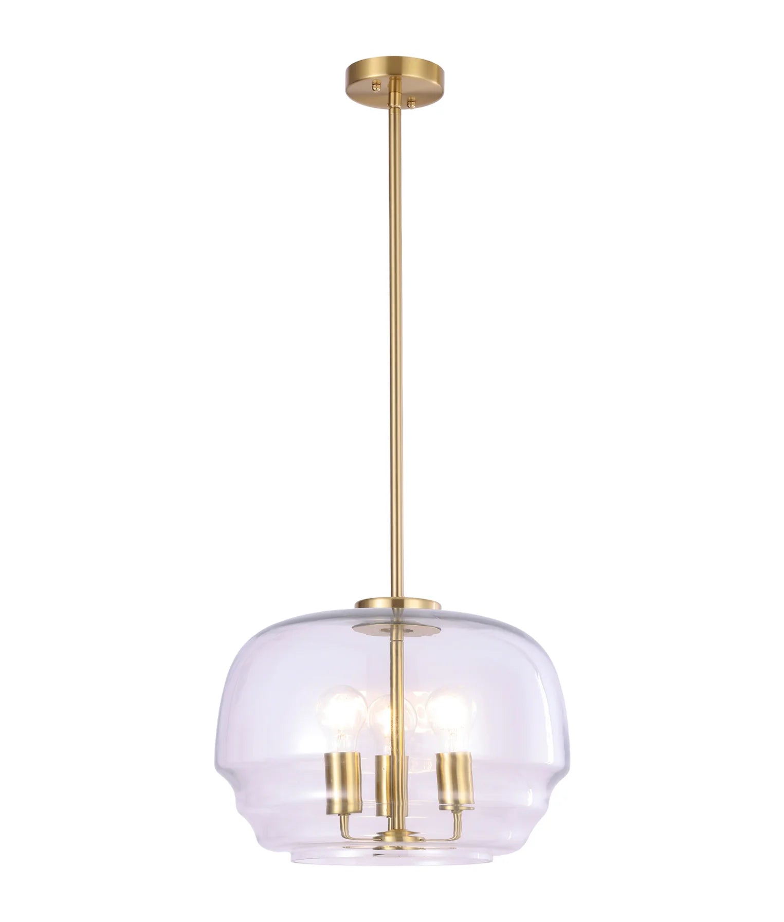 CUAD: Interior Clear Wine Glass Shape Glass Shade Pendant Light