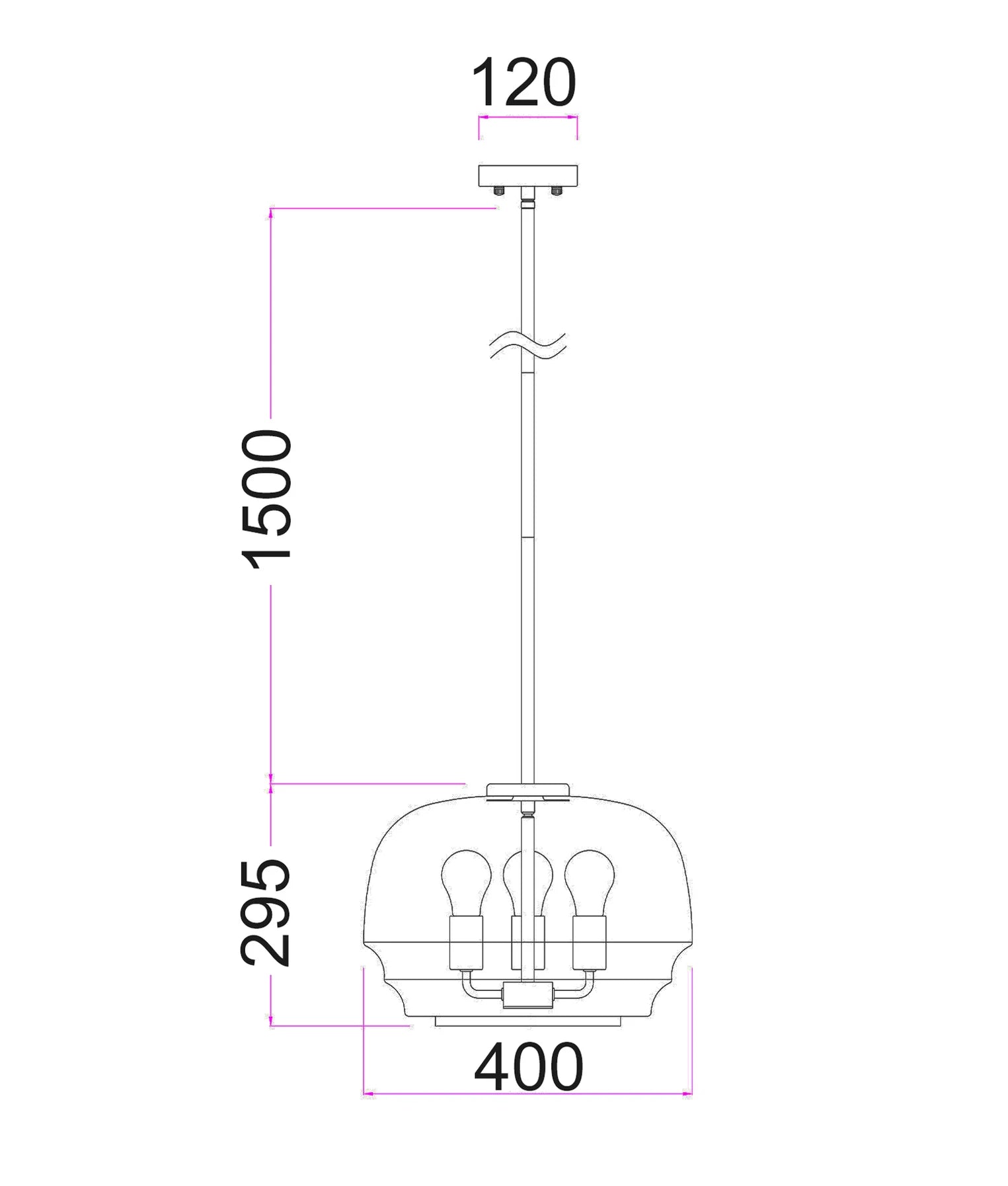 CUAD: Interior Clear Wine Glass Shape Glass Shade Pendant Light