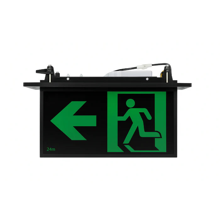 UEXGLIDE-RC/BLK EXGLIDE Recessed slimline LED Exit light