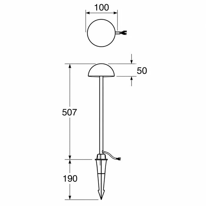 UBT-CRESCENT-BLK-3CCT CRESCENT 24V 6W PATH LIGHT