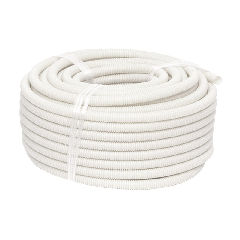 50mm White Medium Duty Corrugated Conduit (25m)
