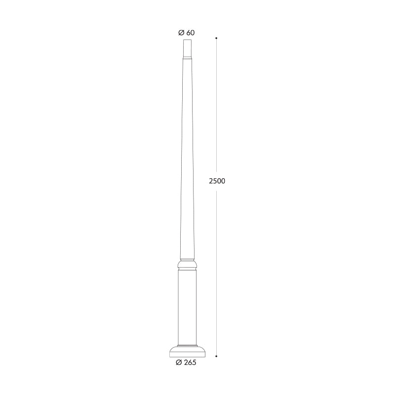 Ektor 2.5m Pole (Black)