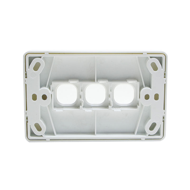 Grid Plate 3 Gang - White