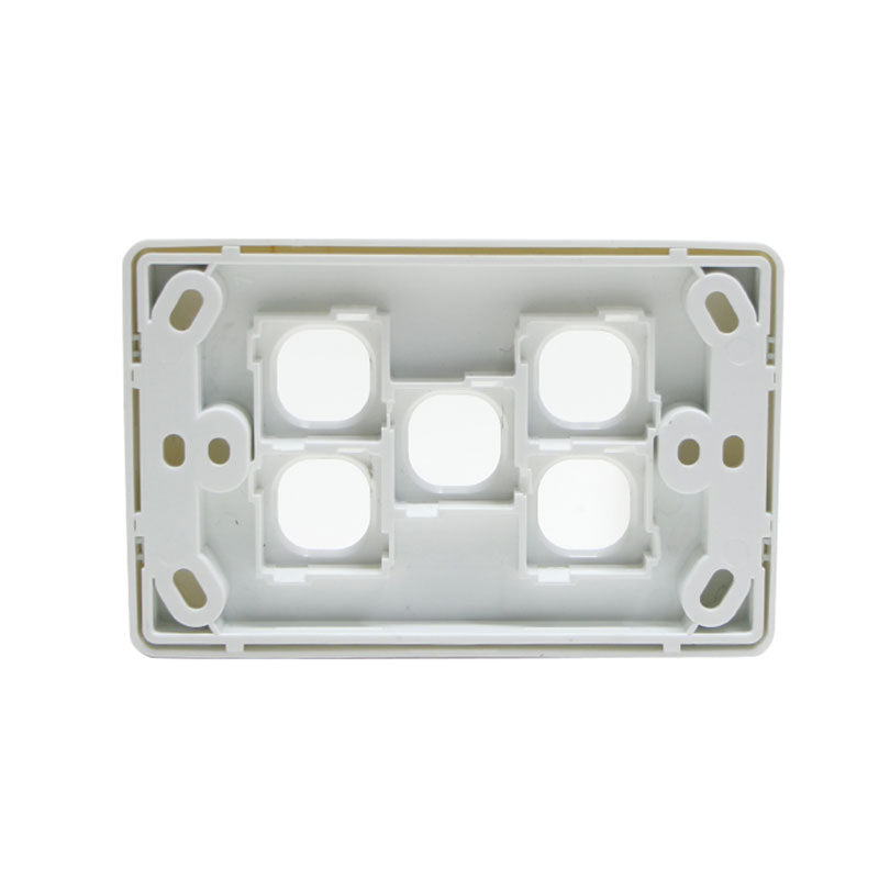 Grid Plate 5 Gang - White
