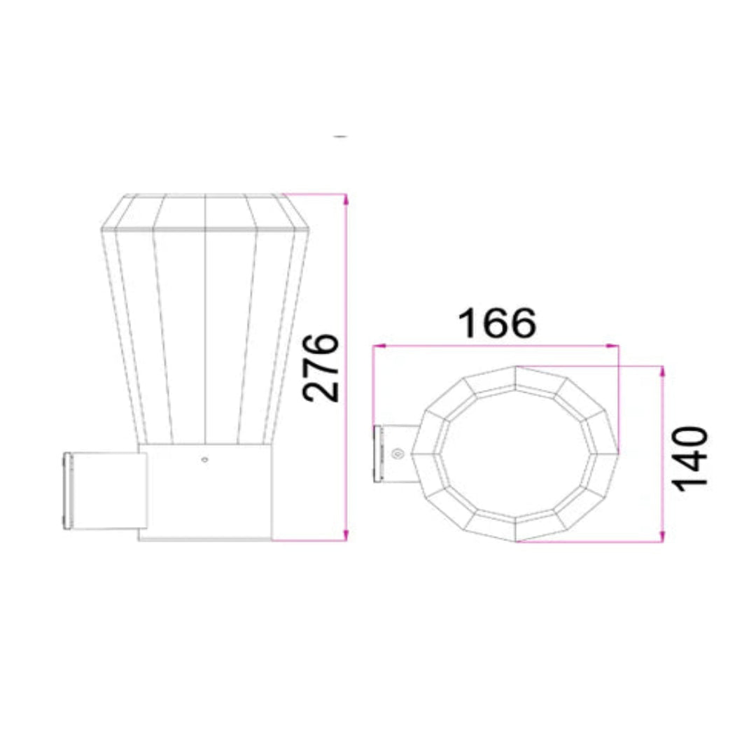 GEB: Exterior LED Dark Grey Tapered Surface Mounted Wall Light IP54