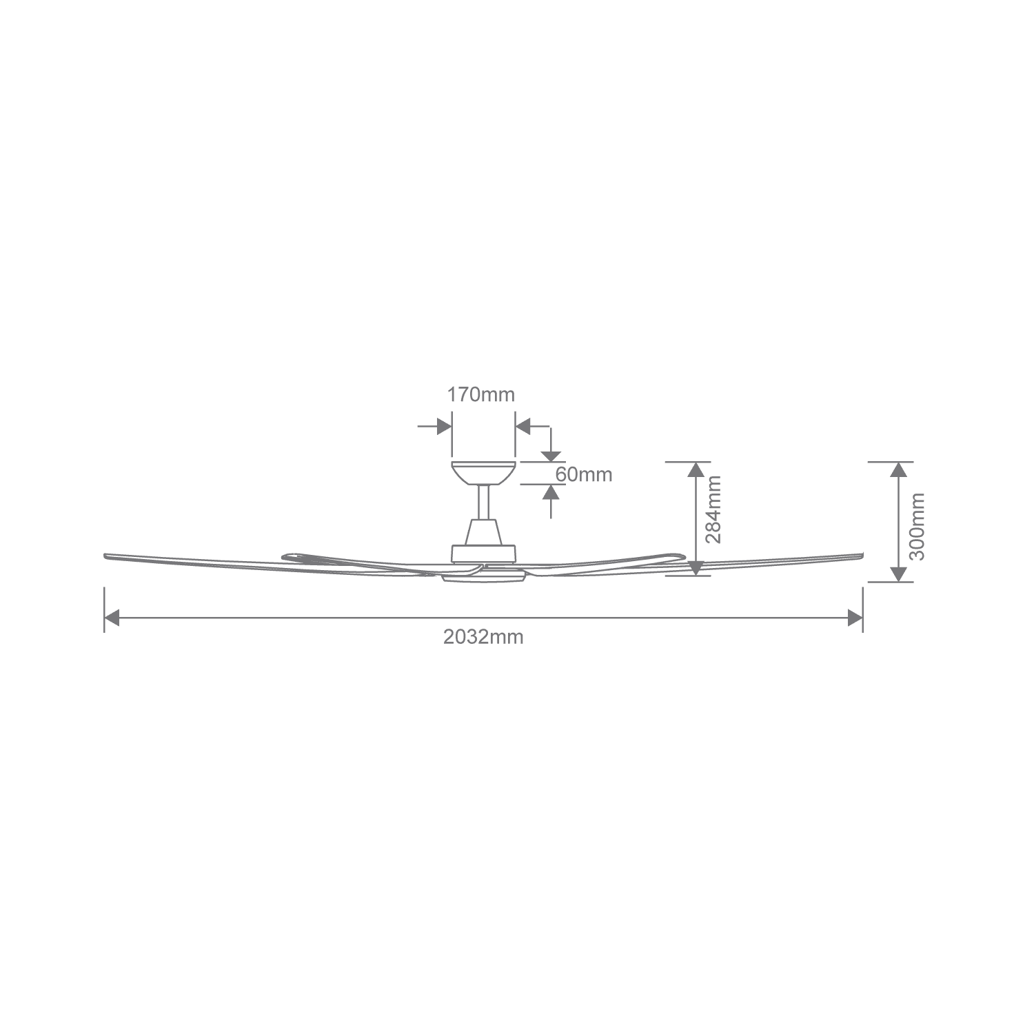 GLIDE 80 INCH DC 6 BLADE CEILING FAN