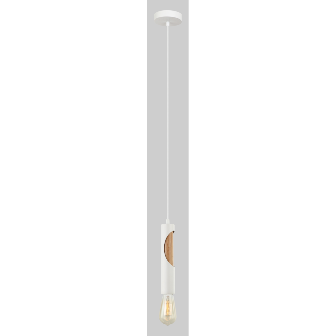 IDA: Interior Iron & Blonde Wood Tube Pendant Lights