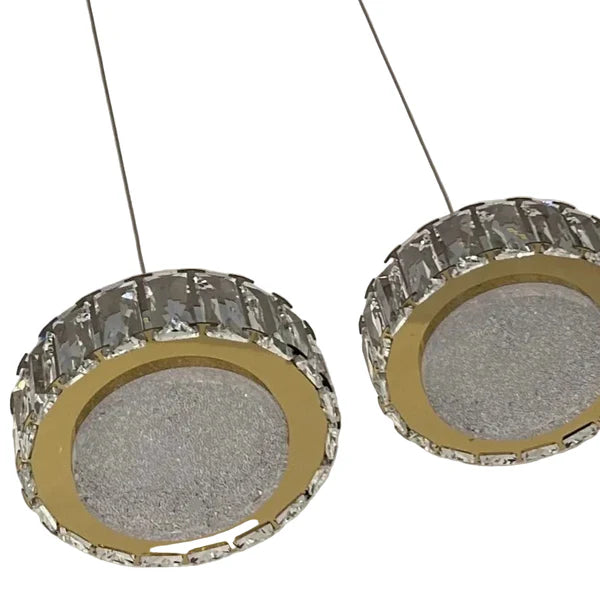 IAN 5 Light Crystal Pendant Tri-Colour LED (Gold)