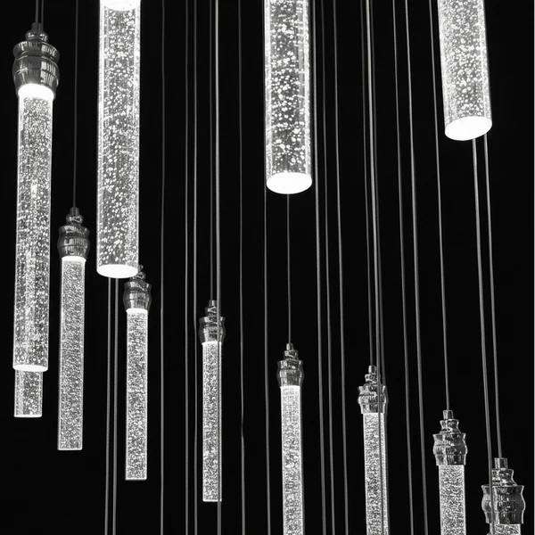 LENA 30 Stick Crystal Chandelier Tri-Colour LED (Chrome)