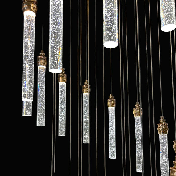 LENA 30 Stick Crystal Chandelier Tri-Colour LED (Gold)