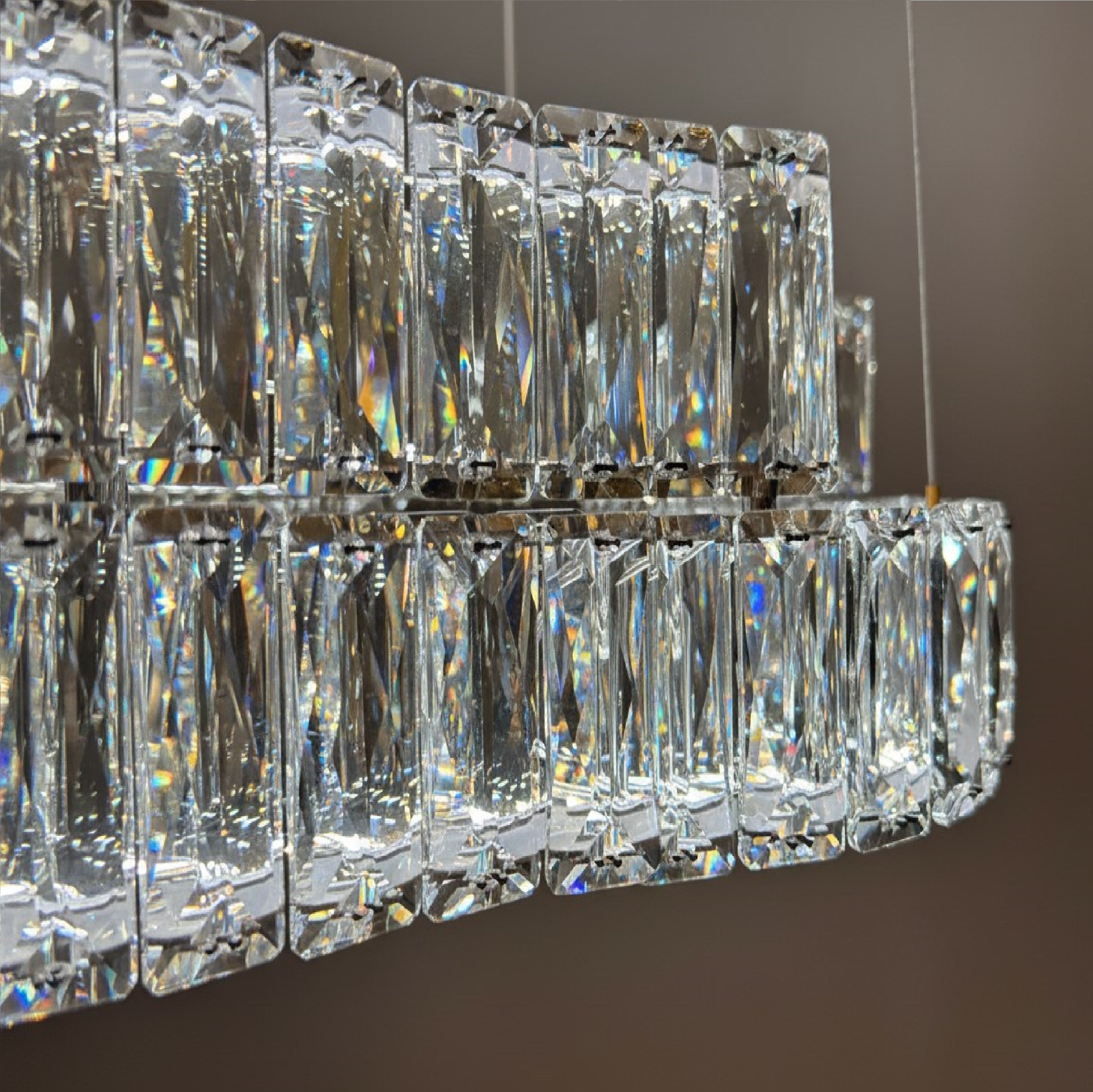 JENGA 3 Tier Crystal Pendant Tri-Colour LED (Gold)