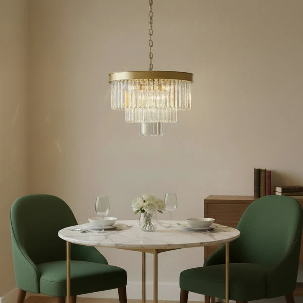 MARF 3-Tier Crystal Chandelier 6 Light 500mm (Brass)