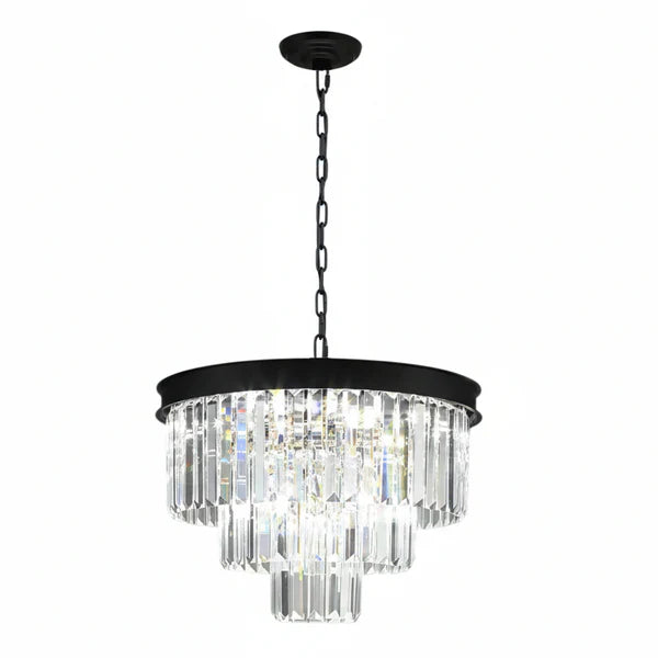 MARF 3-Tier Crystal Chandelier 6 Light 500mm (Black)