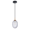 KATHAL: Interior Ellipse Glass Segmented with Brass Highlight Enclosed Pendant Lights