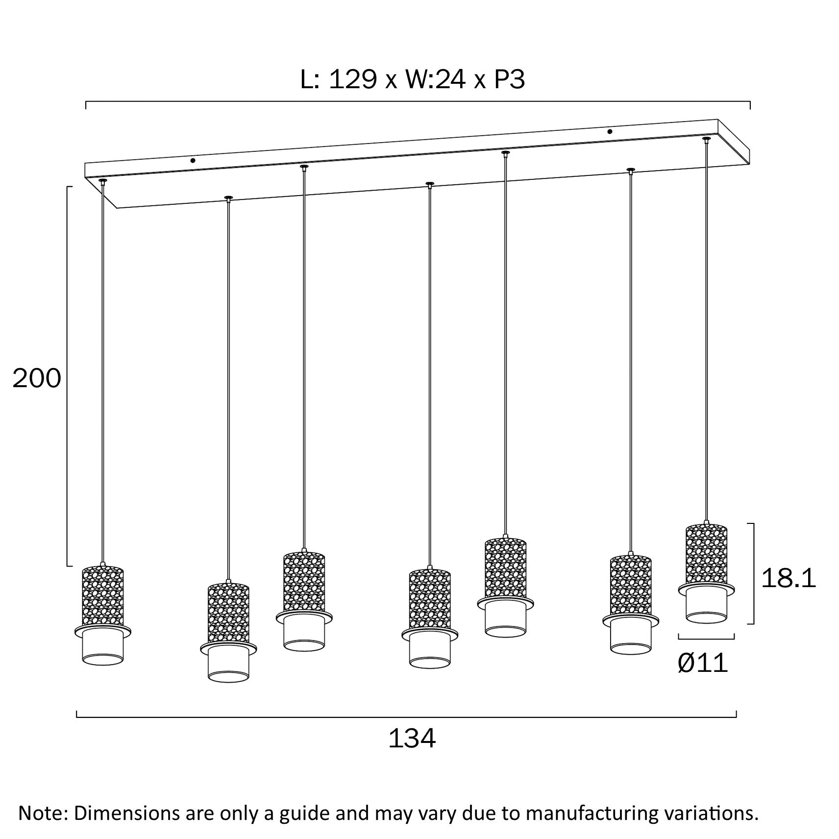 KOLISA 7 LIGHT BAR PENDANT