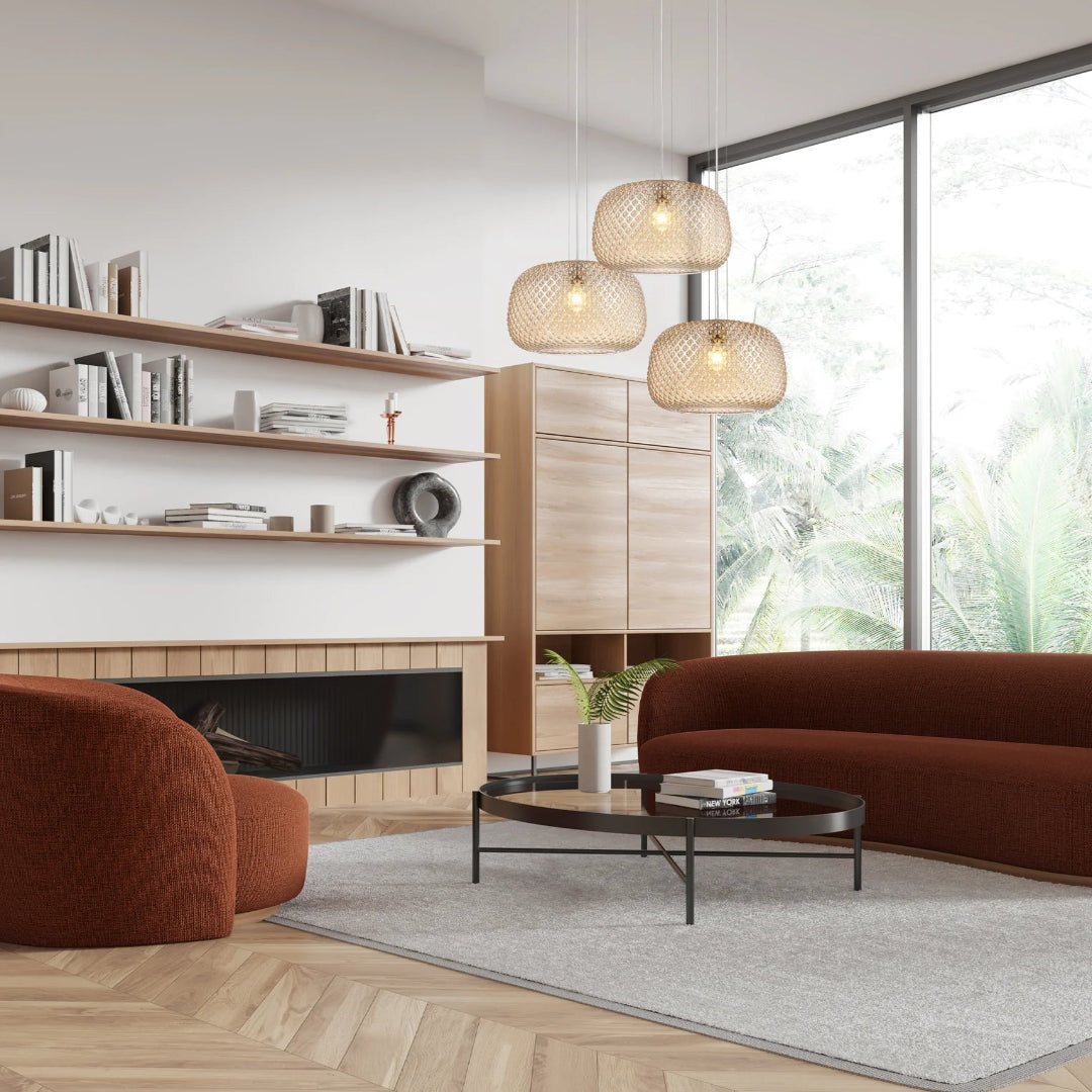 LABU: Interior Dome Glass with Segments Pendant Lights