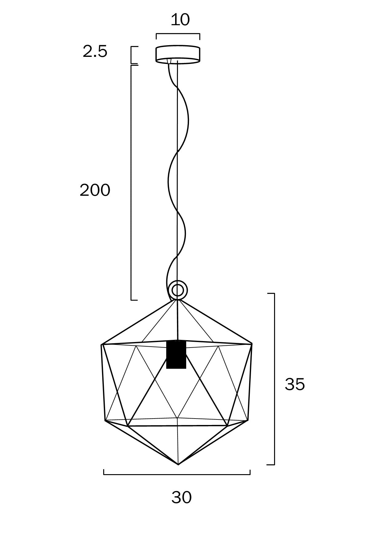 LAZLO 30 PENDANT SOLID BRASS