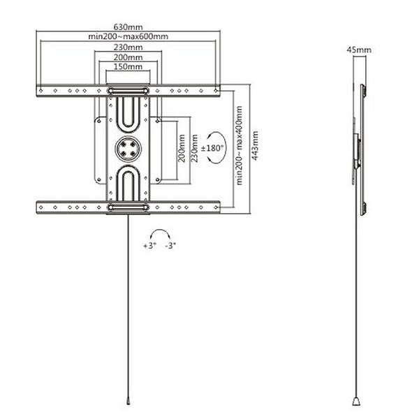 37-80" 360° Rotatable LCD Wall Mount Bracket