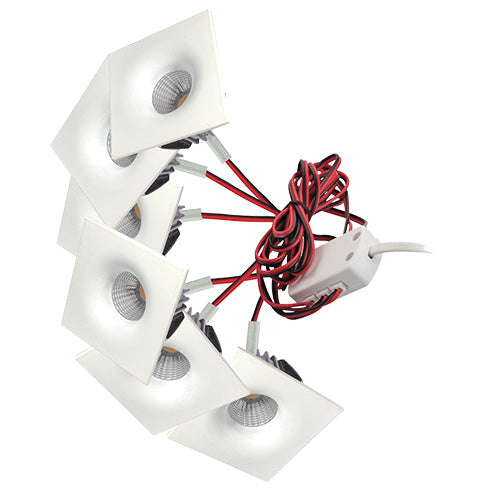 6 Square 3W LED Dimmable Cabinet Lights (6000K)