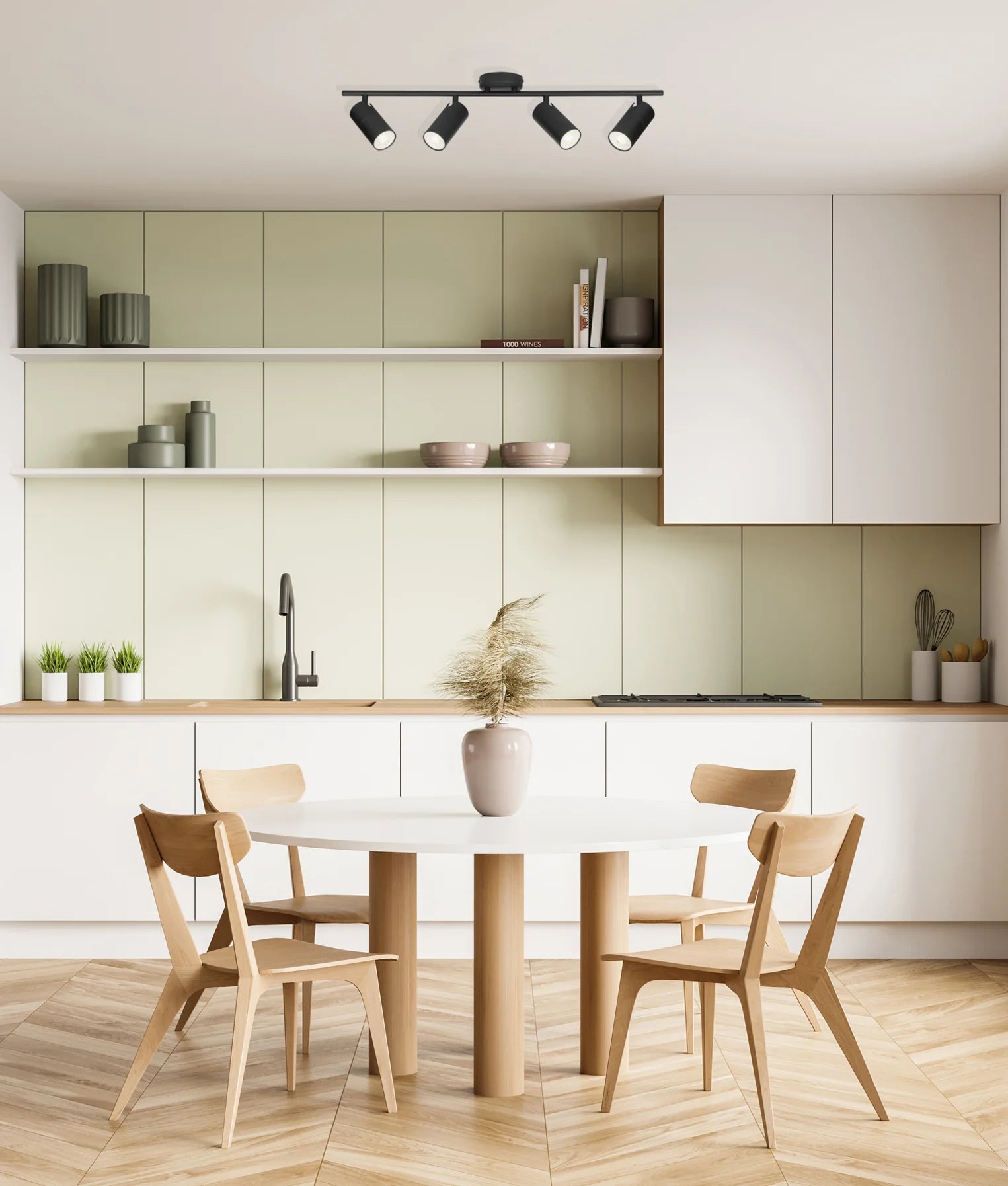 LENGAN: Interior Four Heads Adjustable Round Base Spot Lights