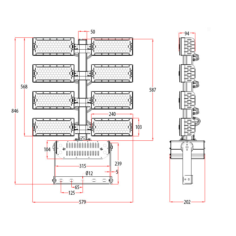 960W Adjustable LED Flood Light (6500K)