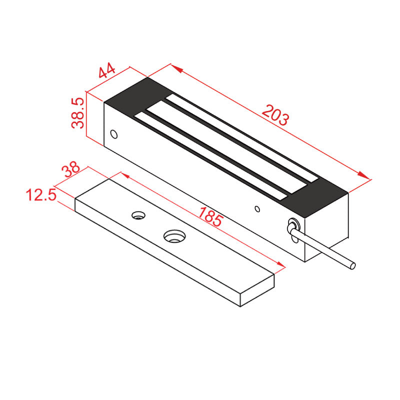 Outdoor Side Mount Magnetic Lock with Lock Sensor