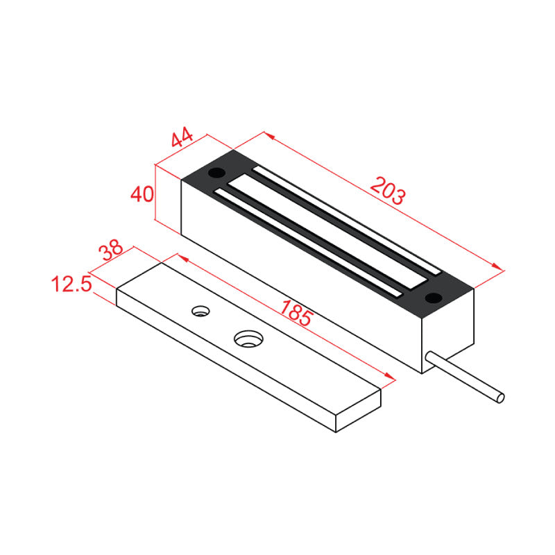 Outdoor Surface Mount Magnetic Lock with Lock Sensor