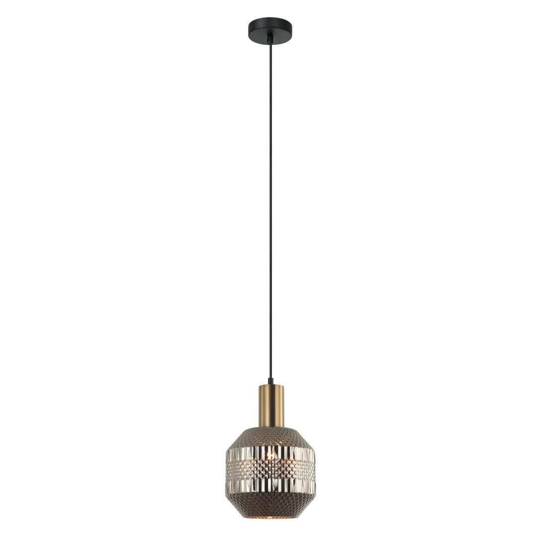 MARACA: Interior Glass Jar With Quadrilateral Segment Pendant Lights