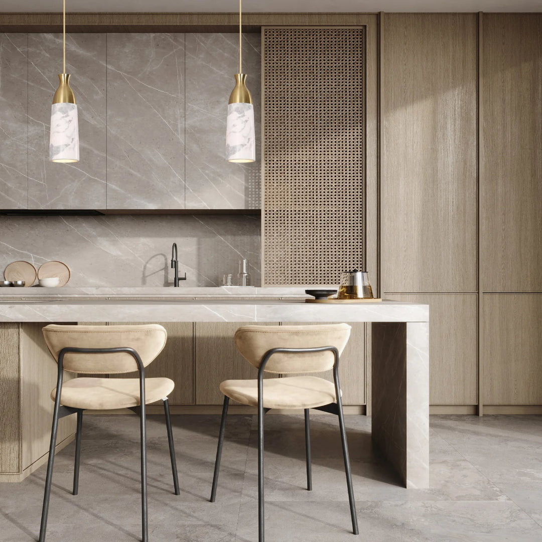 MARMOL: Interior Marble Cylinder Pendant Lights
