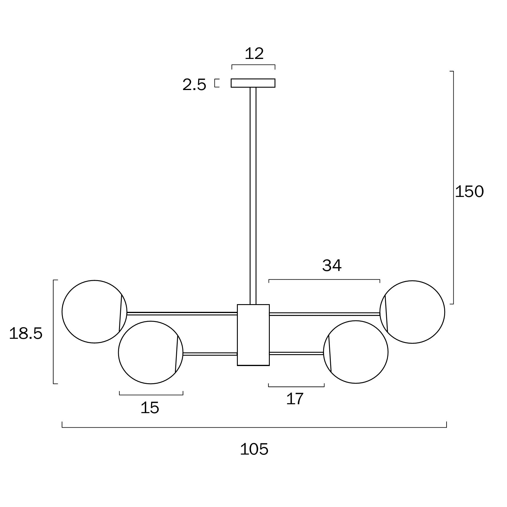 MARSTEN 12 LIGHTS PENDANT