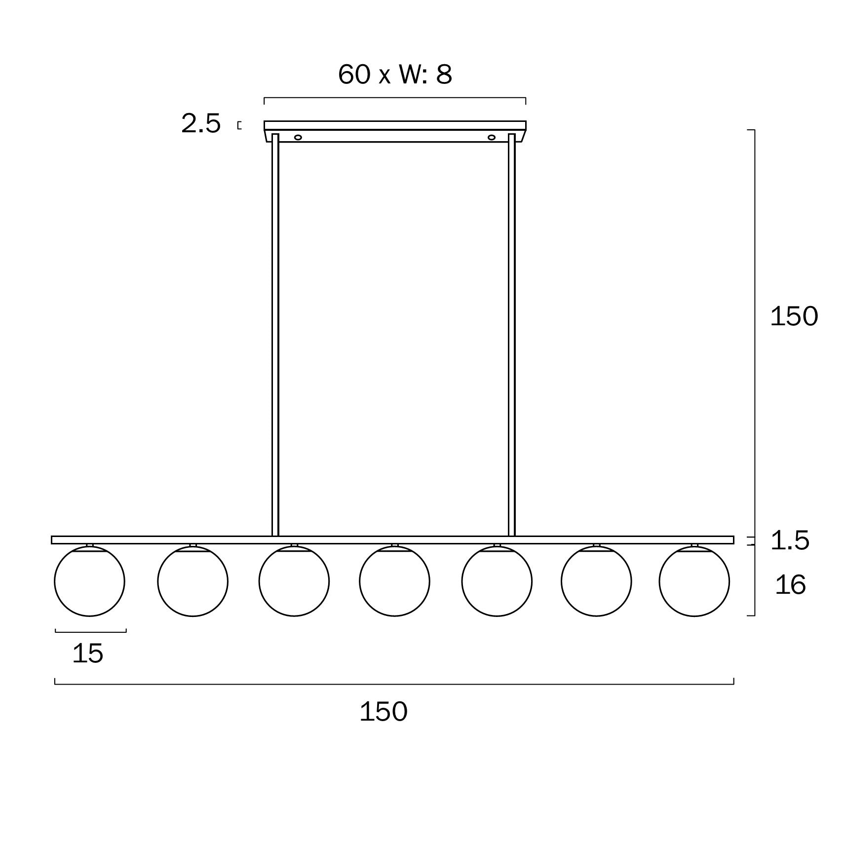 MARSTEN 7 LIGHTS PENDANT